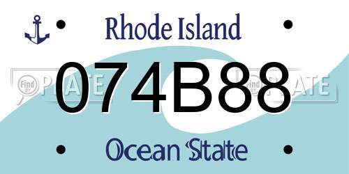 074B88 Rhode Island License Plate