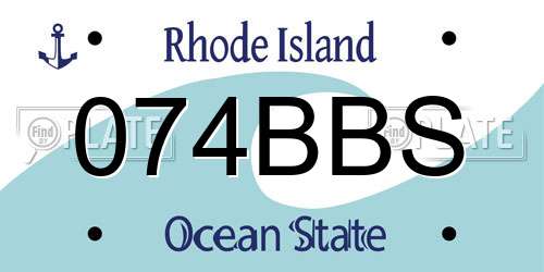 074BBS Rhode Island License Plate