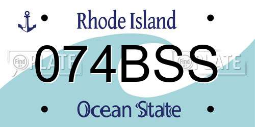 074BSS Rhode Island License Plate