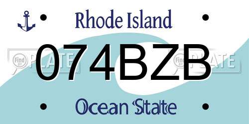 074BZB Rhode Island License Plate