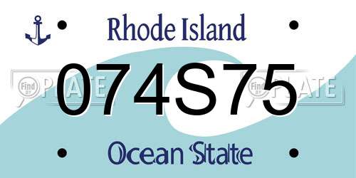 074S75 Rhode Island License Plate