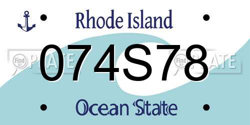074S78 Rhode Island License Plate