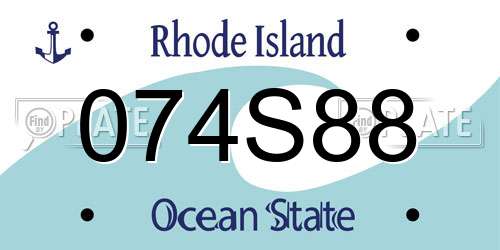 074S88 Rhode Island License Plate