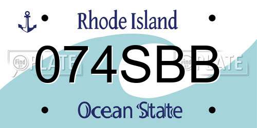 074SBB Rhode Island License Plate