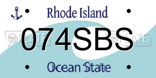 074SBS Rhode Island License Plate