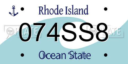 074SS8 Rhode Island License Plate