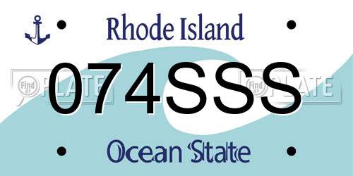 074SSS Rhode Island License Plate