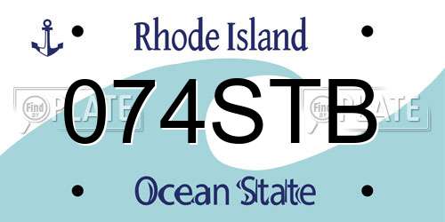 074STB Rhode Island License Plate