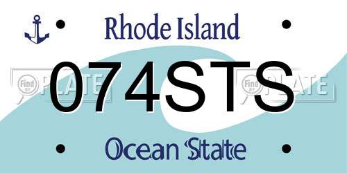 074STS Rhode Island License Plate