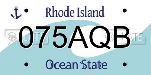 075AQB Rhode Island License Plate