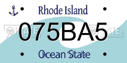 075BA5 Rhode Island License Plate