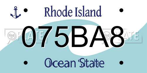 075BA8 Rhode Island License Plate