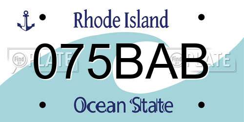 075BAB Rhode Island License Plate