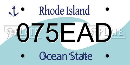 075EAD Rhode Island License Plate