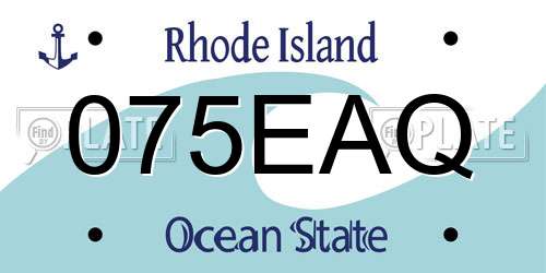 075EAQ Rhode Island License Plate