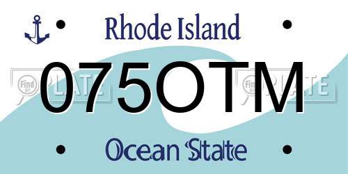 075OTM Rhode Island License Plate
