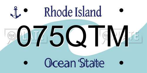 075QTM Rhode Island License Plate