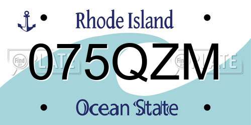 075QZM Rhode Island License Plate