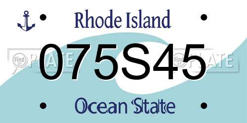 075S45 Rhode Island License Plate