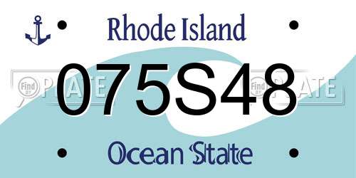 075S48 Rhode Island License Plate