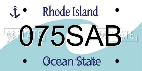 075SAB Rhode Island License Plate