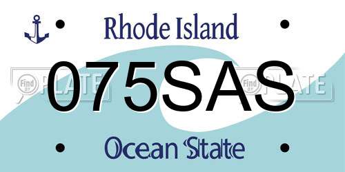 075SAS Rhode Island License Plate