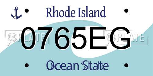 0765EG Rhode Island License Plate