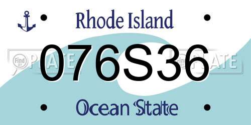 076S36 Rhode Island License Plate