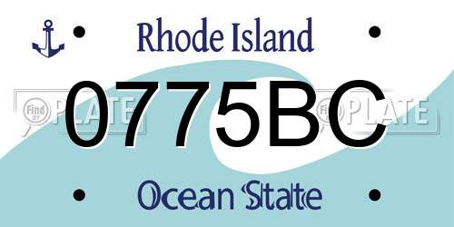 0775BC Rhode Island License Plate