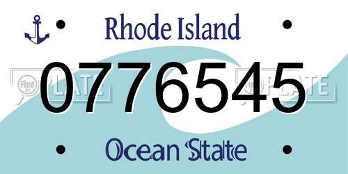 0776545 Rhode Island License Plate
