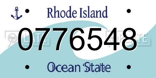 0776548 Rhode Island License Plate