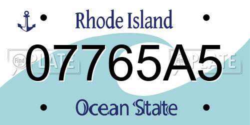 07765A5 Rhode Island License Plate