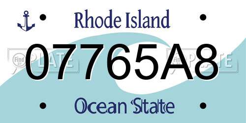 07765A8 Rhode Island License Plate
