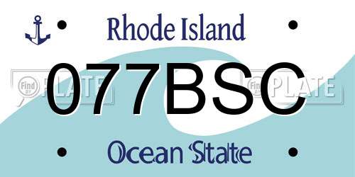077BSC Rhode Island License Plate