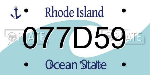 077D59 Rhode Island License Plate