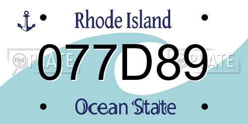 077D89 Rhode Island License Plate