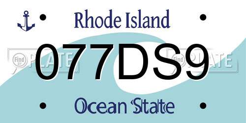 077DS9 Rhode Island License Plate