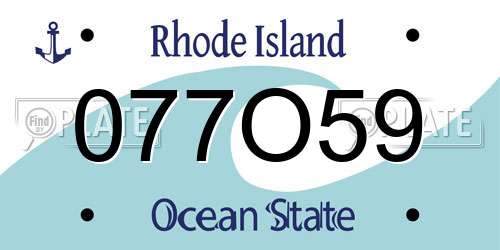 077O59 Rhode Island License Plate
