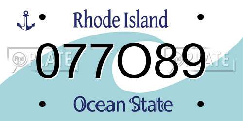 077O89 Rhode Island License Plate