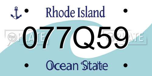077Q59 Rhode Island License Plate