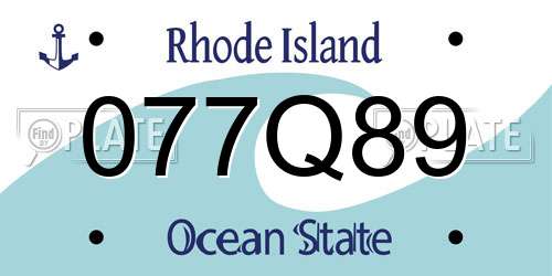 077Q89 Rhode Island License Plate