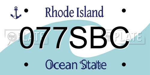 077SBC Rhode Island License Plate