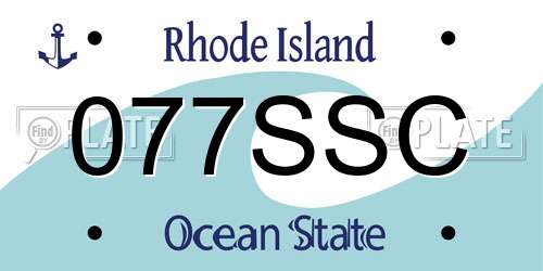 077SSC Rhode Island License Plate
