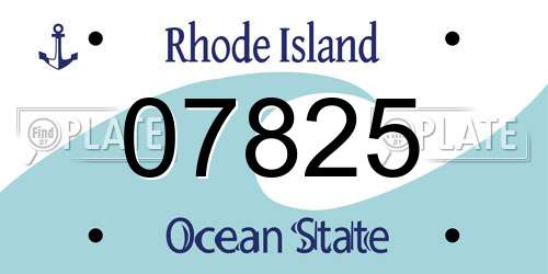 07825 Rhode Island License Plate
