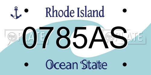 0785AS Rhode Island License Plate