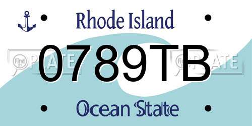0789TB Rhode Island License Plate