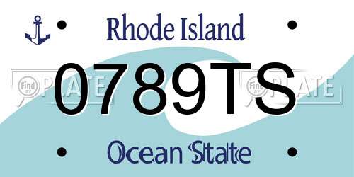 0789TS Rhode Island License Plate