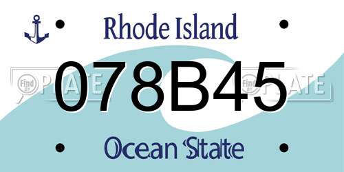 078B45 Rhode Island License Plate