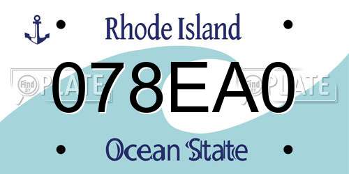 078EA0 Rhode Island License Plate