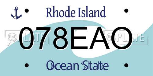 078EAO Rhode Island License Plate